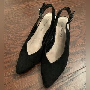 London Rag Black Slingback Heels